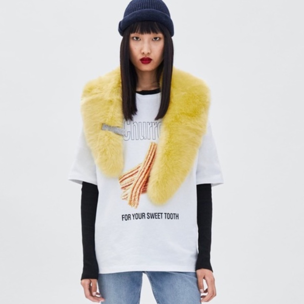 New*Zara Graphic Tee "Churro for‎ your Sweet Tooth"